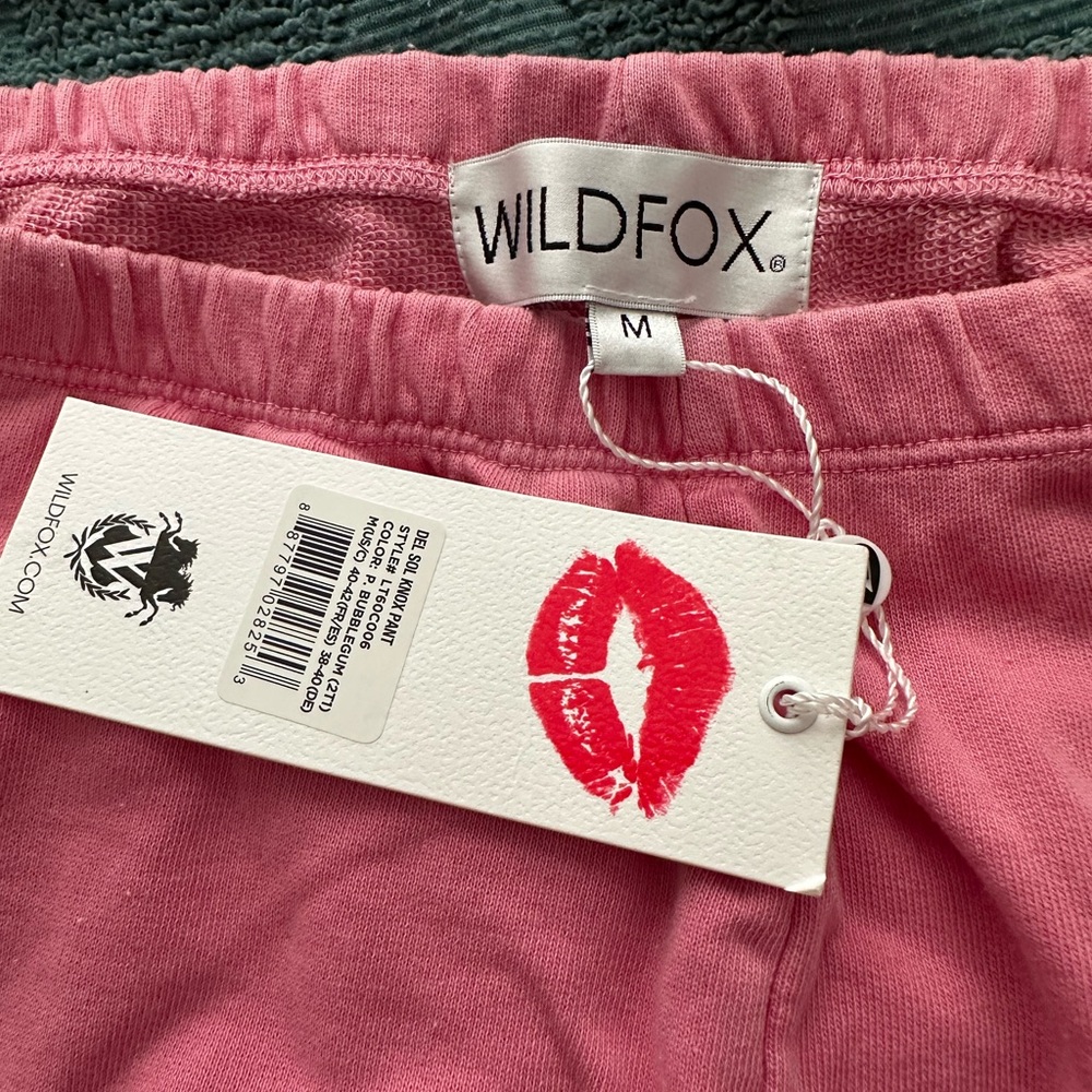 Wildfox Pink Sweatpants del sol knox pant in medium nwt